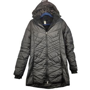 Champion Coat Womens Medium Black Parka Quilted Puffer Hooded Winter Outdoors
